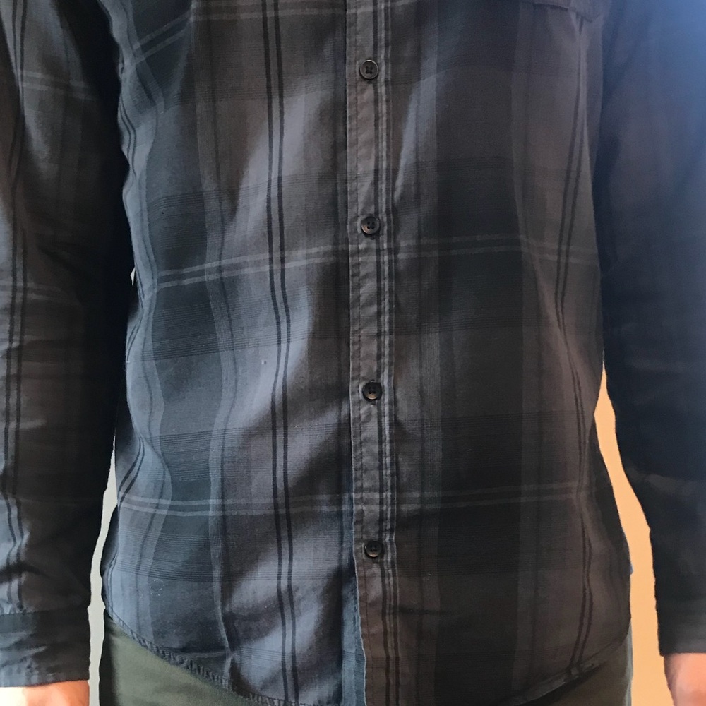 Burnside Blag and Grey Pattern Button Up